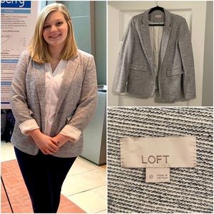 LOFT Tweed Blue and White Blazer